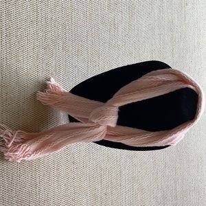 New York & Co pink cable knit scarf.